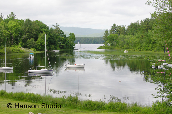 Squam Lake, NH - Lake with Boats - Summer